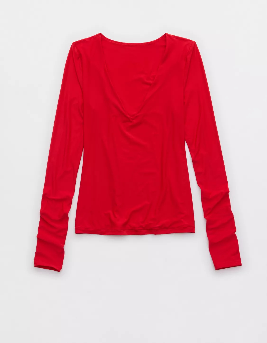 SMOOTHEZ Long Sleeve Plunge Top | American Eagle Outfitters (US & CA)