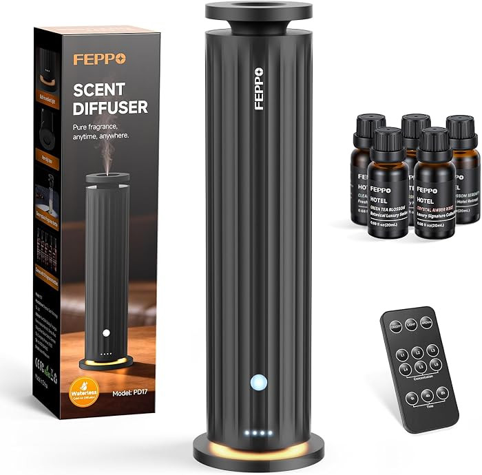 FEPPO Waterless Diffuser, Essential Oil Diffuser for Home Hotel Office – Cold Air Aroma Diffuse... | Amazon (US)