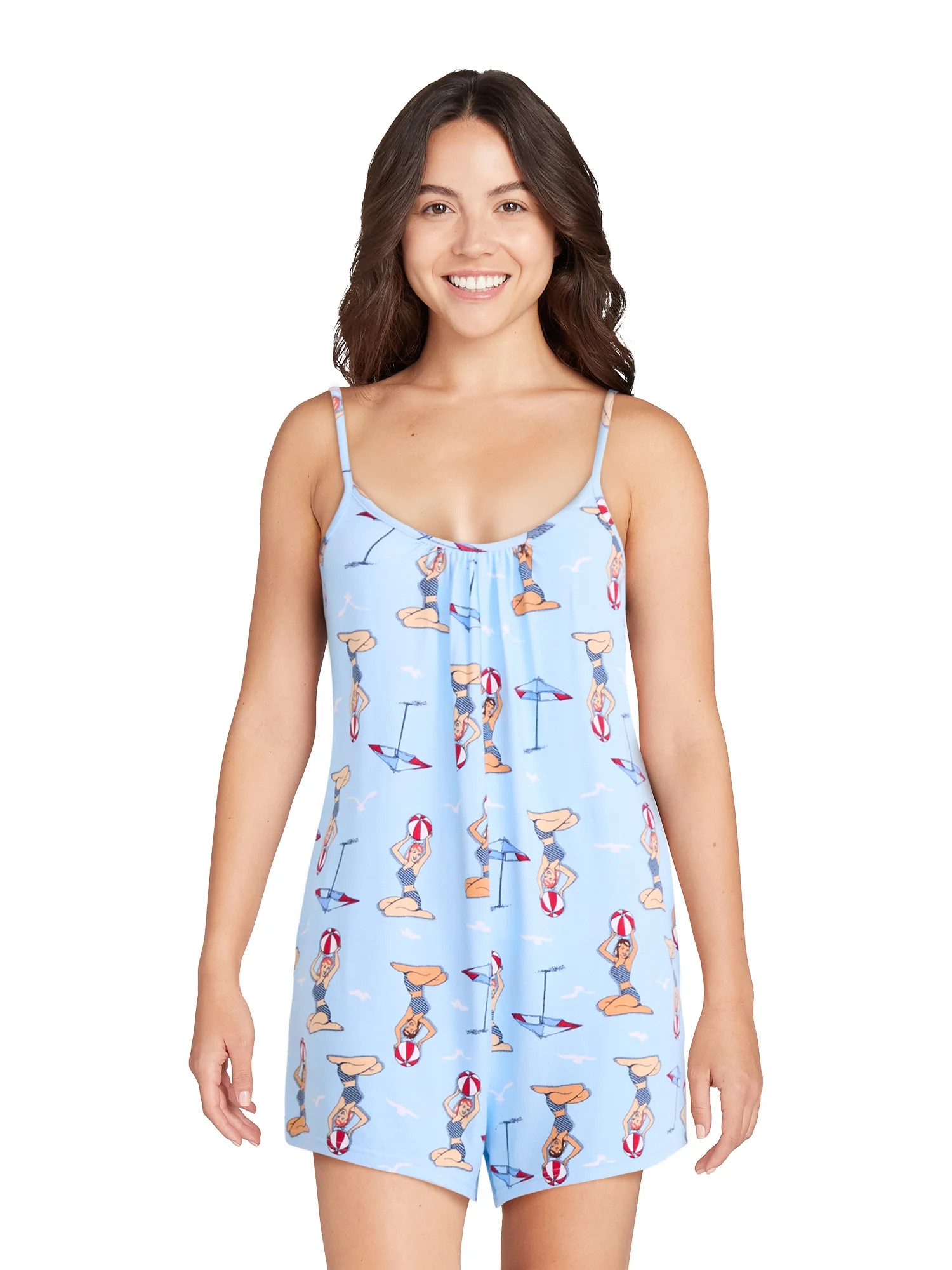 Summer Women's Sleep Romper from Way to Celebrate, Sizes XS-3X | Walmart (US)