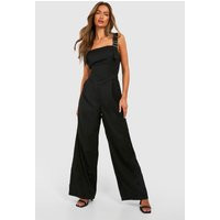 Womens Buckle Strap Utility Jumpsuit - Black - 14, Black | Boohoo.com (UK & IE)