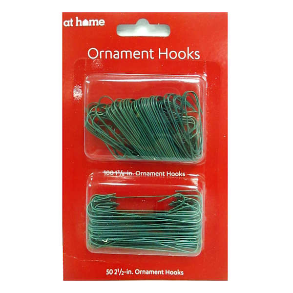 150-Count Green Ornament Hooks | At Home