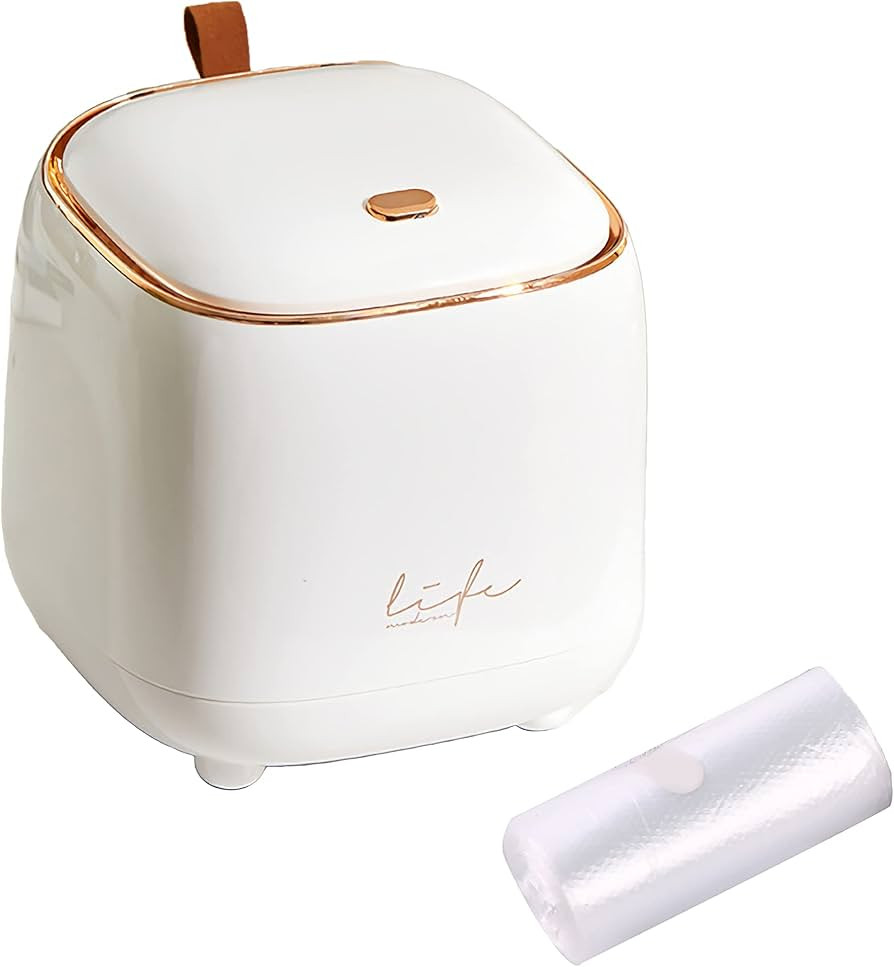 Premium Tea Pot Mini Trash Can with Lid Wastebasket 50 Counts Mini Trash Bags for Bathroom Vanity... | Amazon (US)