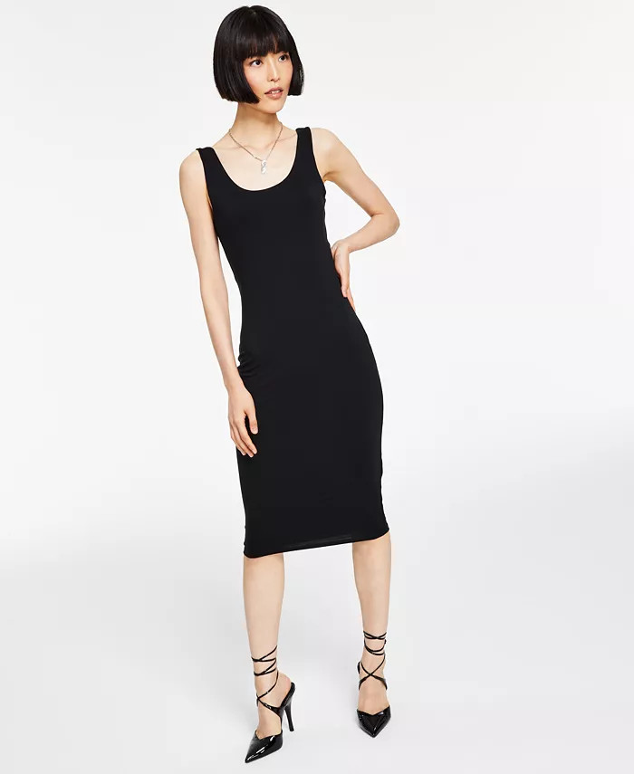 Bodycon Scoop-Neck Midi Dress, Created for Macy's | Macys (US)