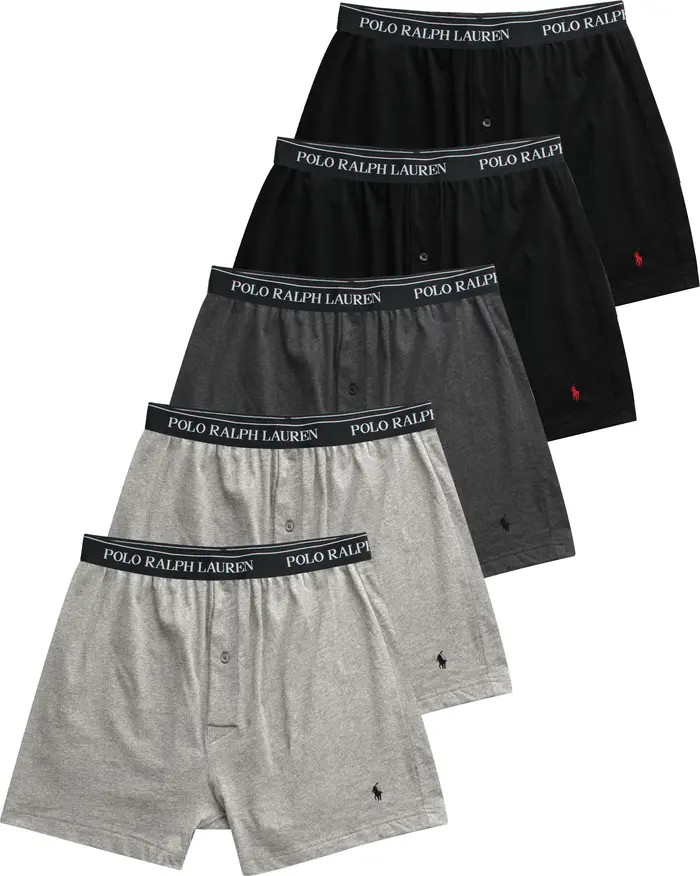 Assorted 5-Pack Knit Cotton Boxers | Nordstrom