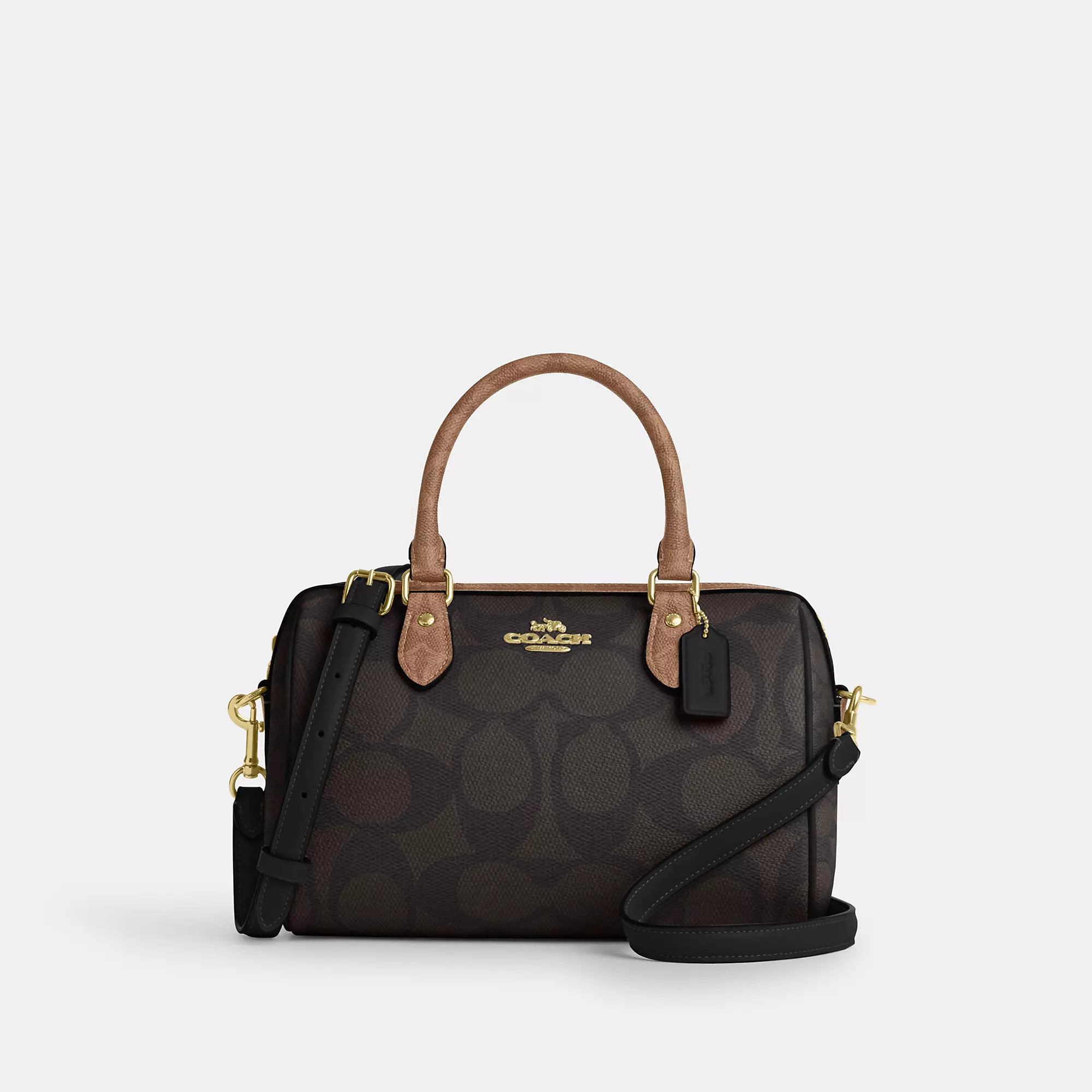 Rowan Satchel Bag In Blocked Signature Canvas | Coach Outlet CA