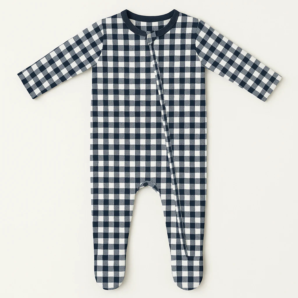 Gingham Footie Pajama | waverles