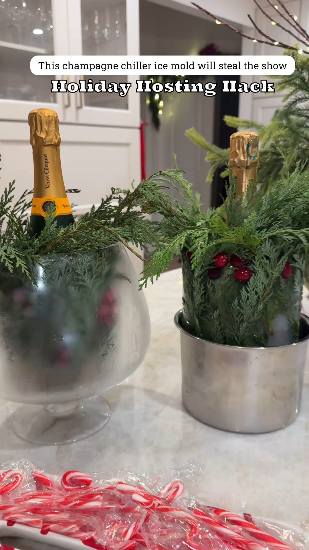 Holiday hosting hack unlocked: a DIY ice mold champagne chiller that makes it look like you tried way harder than you did 😏✨

Cranberries, greens, champagne, done. Your guests will be obsessed. 

#LTKHome #LTKmomlife #LTKHoliday