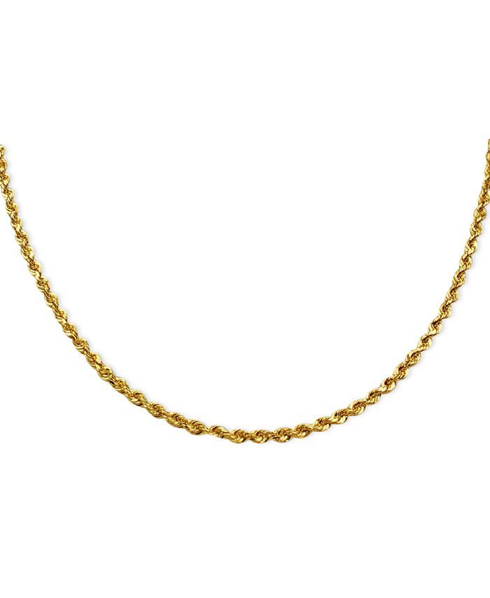 24" Diamond Cut Rope Chain Necklace (3mm) in 14k Gold | Macys (US)