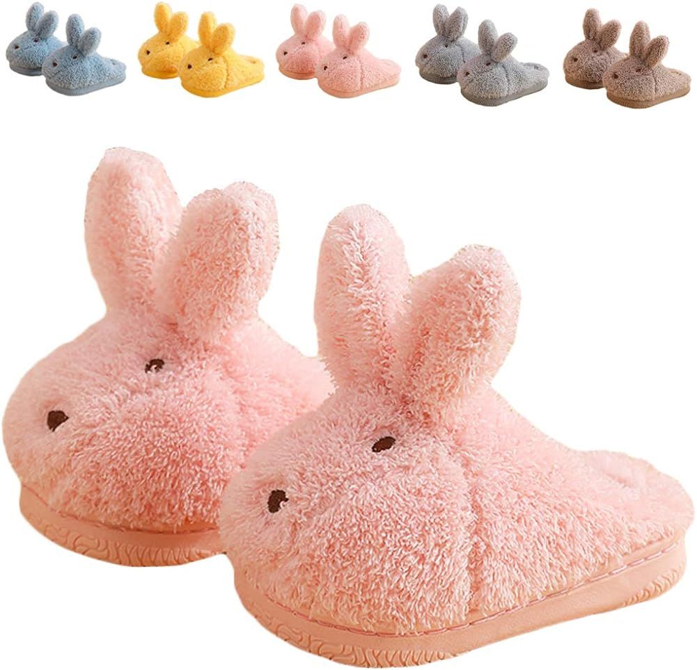 ZHENTAO Toddler Girls Slippers Boys Girls Fluffy Home Slippers Winter Warm Indoor Cute Bunny Shoe... | Amazon (US)