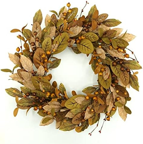 Artificial Fall Wreath Autumn Wreath with Leaves for Front Door Farmhouse Indoor Outdoor Festival... | Amazon (CA)