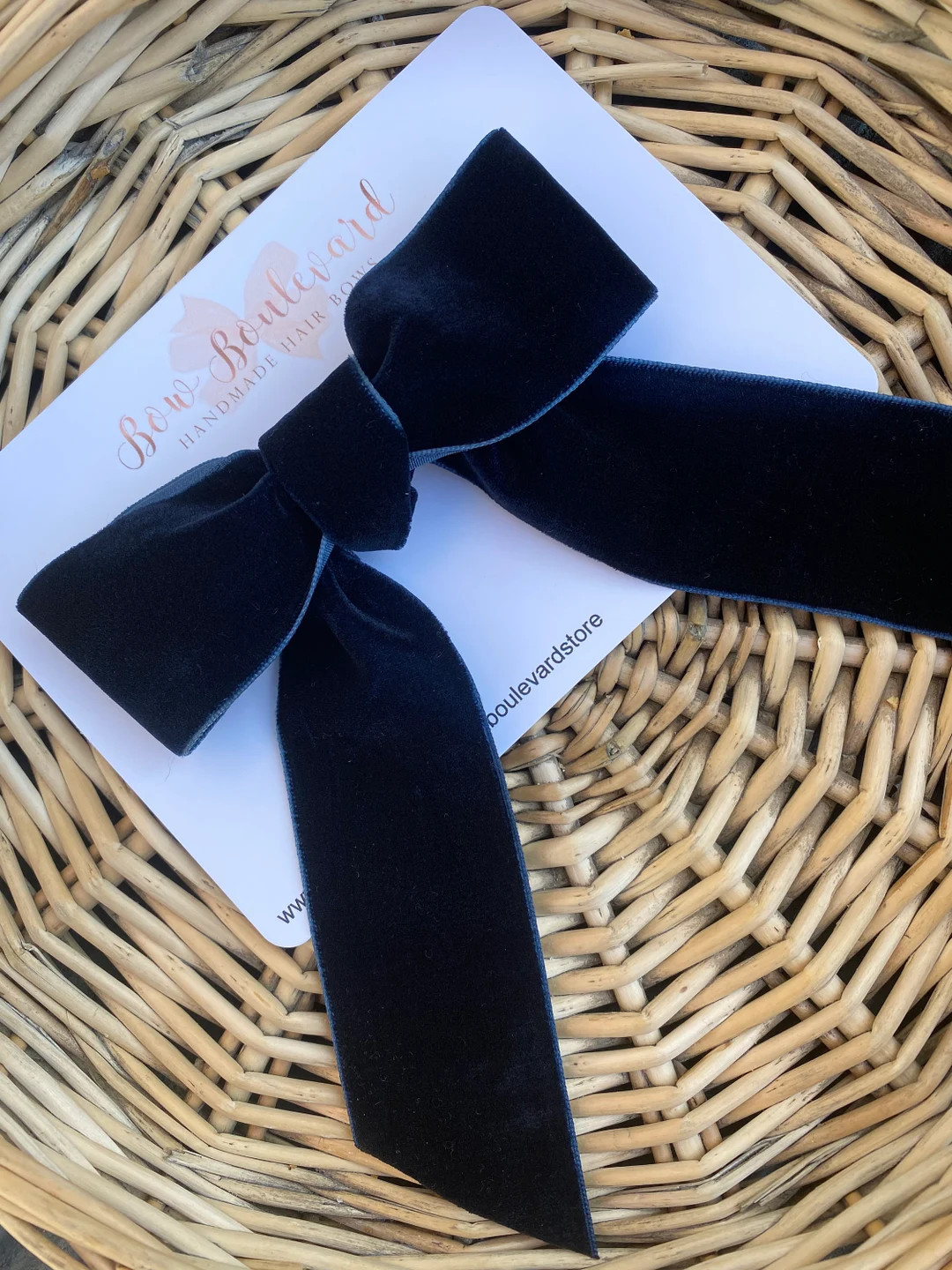 Navy Velvet Bow - Etsy | Etsy (US)