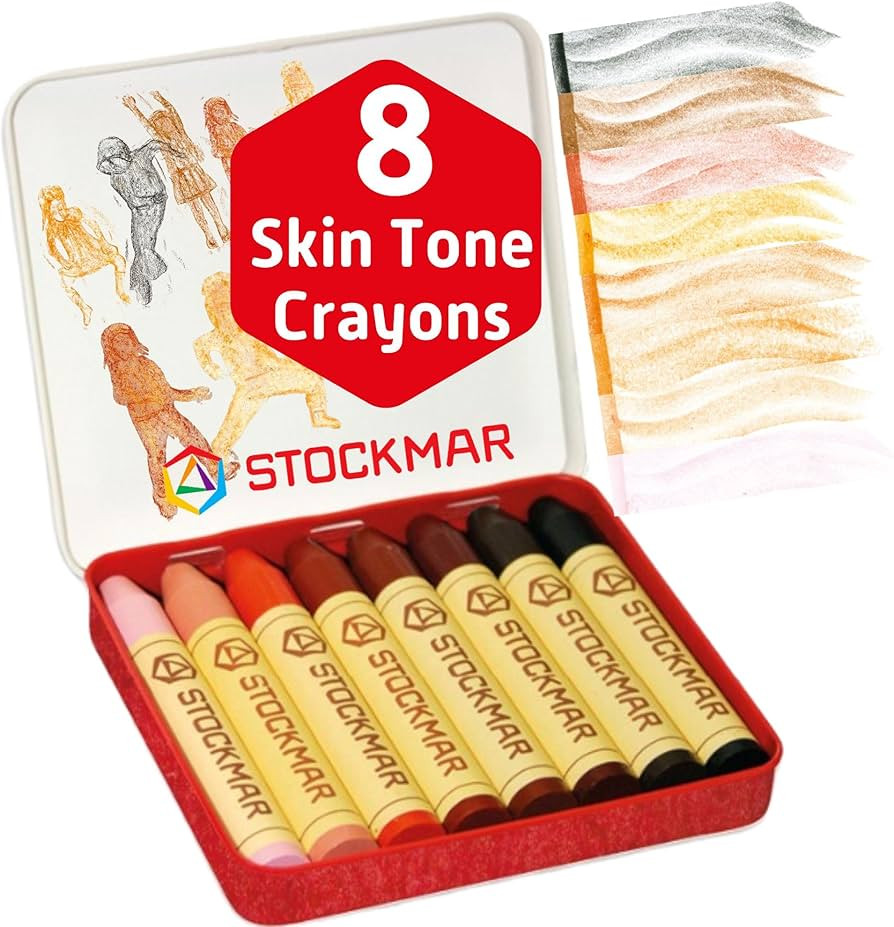 Stockmar Beewax Crayons Set of 8 Jumbo Sticks, Colors of the World - Skin Tone Crayons, Waldorf A... | Amazon (US)