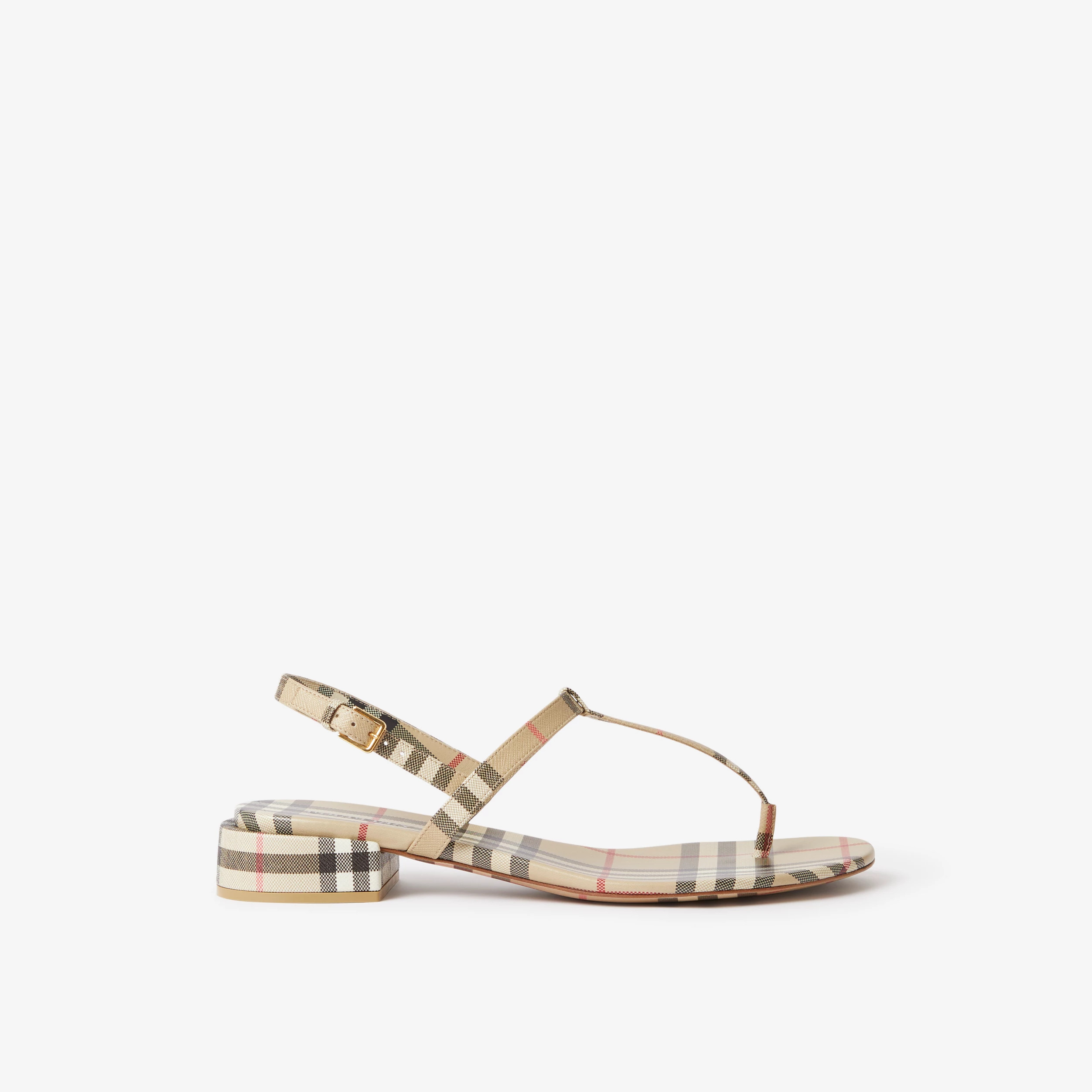 Check and Leather Sandals | Burberry (US)