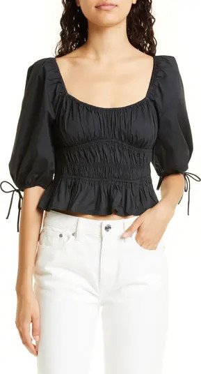 STAUD Faye Stretch Poplin Top | Nordstrom | Nordstrom