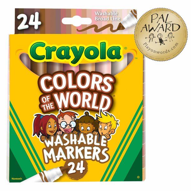 Crayola Colors of the World Art Markers, 24 Colors, Beginner Child | Walmart (US)