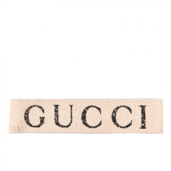 GUCCI Cotton Elastic Gucci Logo Headband White | Fashionphile