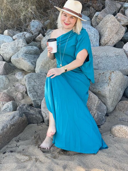 This one shoulder maxi dress from Pink Lily is perfect for weddings, proms, or a dressy night out. Fit is true to size and it comes in several colors. The teal that I am wearing just happens to be on sale. 

#LTKsalealert #LTKFind #LTKwedding