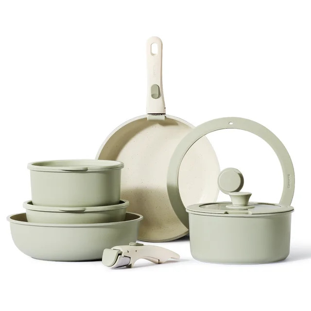 Carote Nonstick Cookware Sets, 11 Pcs Granite Non Stick Pots and Pans Set with Removable Handle, ... | Walmart (US)