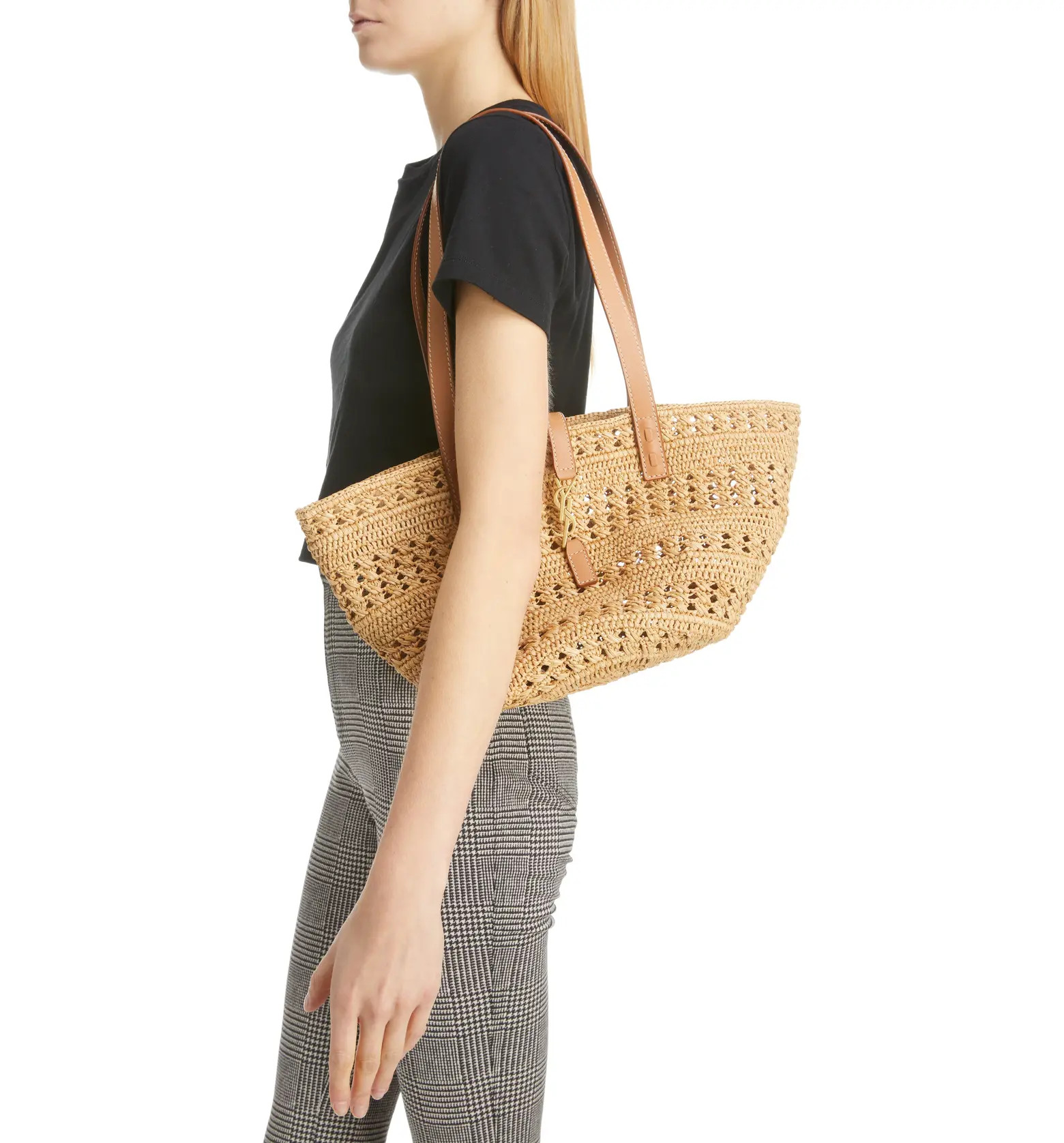Small Panier Woven Straw ToteSAINT LAURENT | Nordstrom
