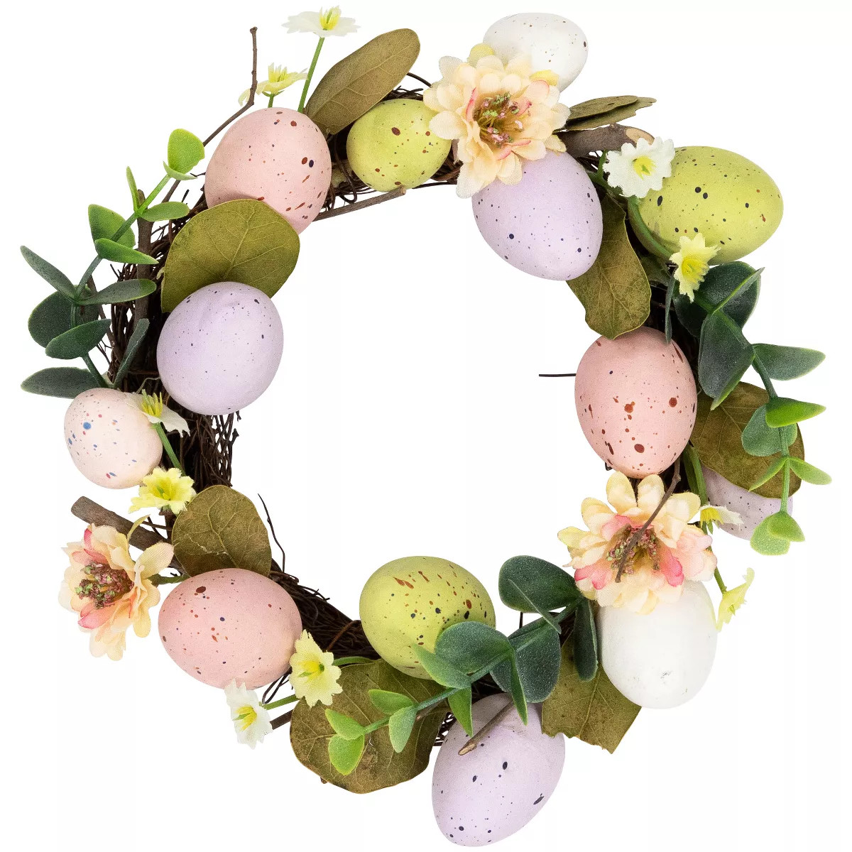 Northlight Pastel Speckled Easter Egg Artificial Mini Twig Wreath - 7" | Target