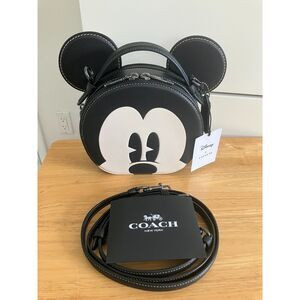 Coach X Disney Mickey Mouse Face Ear Pie Eye Leather Crossbody Bag Lightly Used | Poshmark