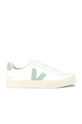 Veja Campo Sneaker in Extra White & Matcha - White. Size 44 (also in 42, 43, 45, 46). | FWRD 