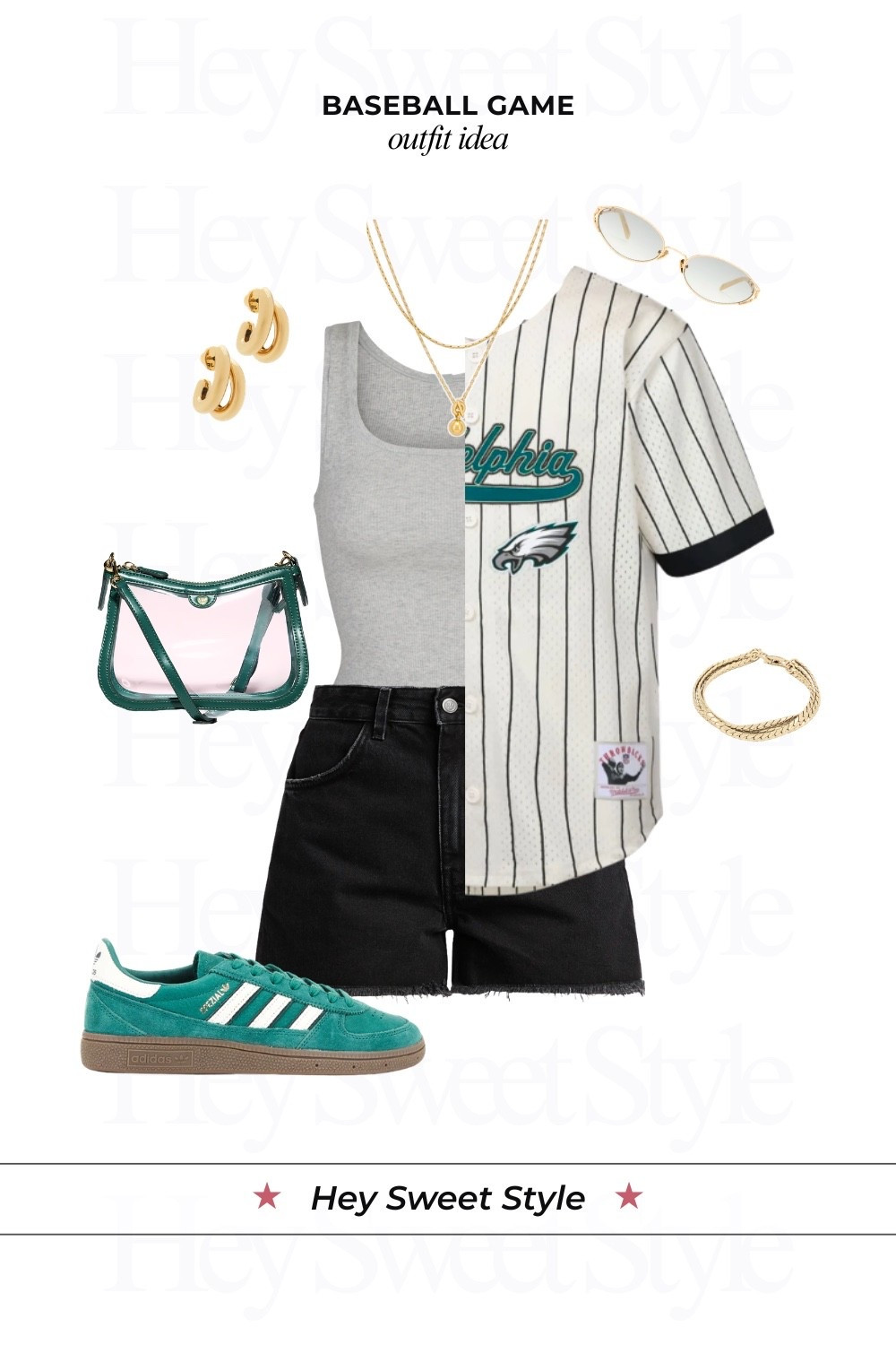 Eagles jersey + teal Adidas | 12 Baseball Game Outfit Ideas ⚾ 