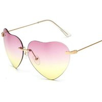 R19 Ladies Heart Shaped Sunglasses Women Designer Fashion Rimless LOVE Clear Oce | Bonanza (Global)