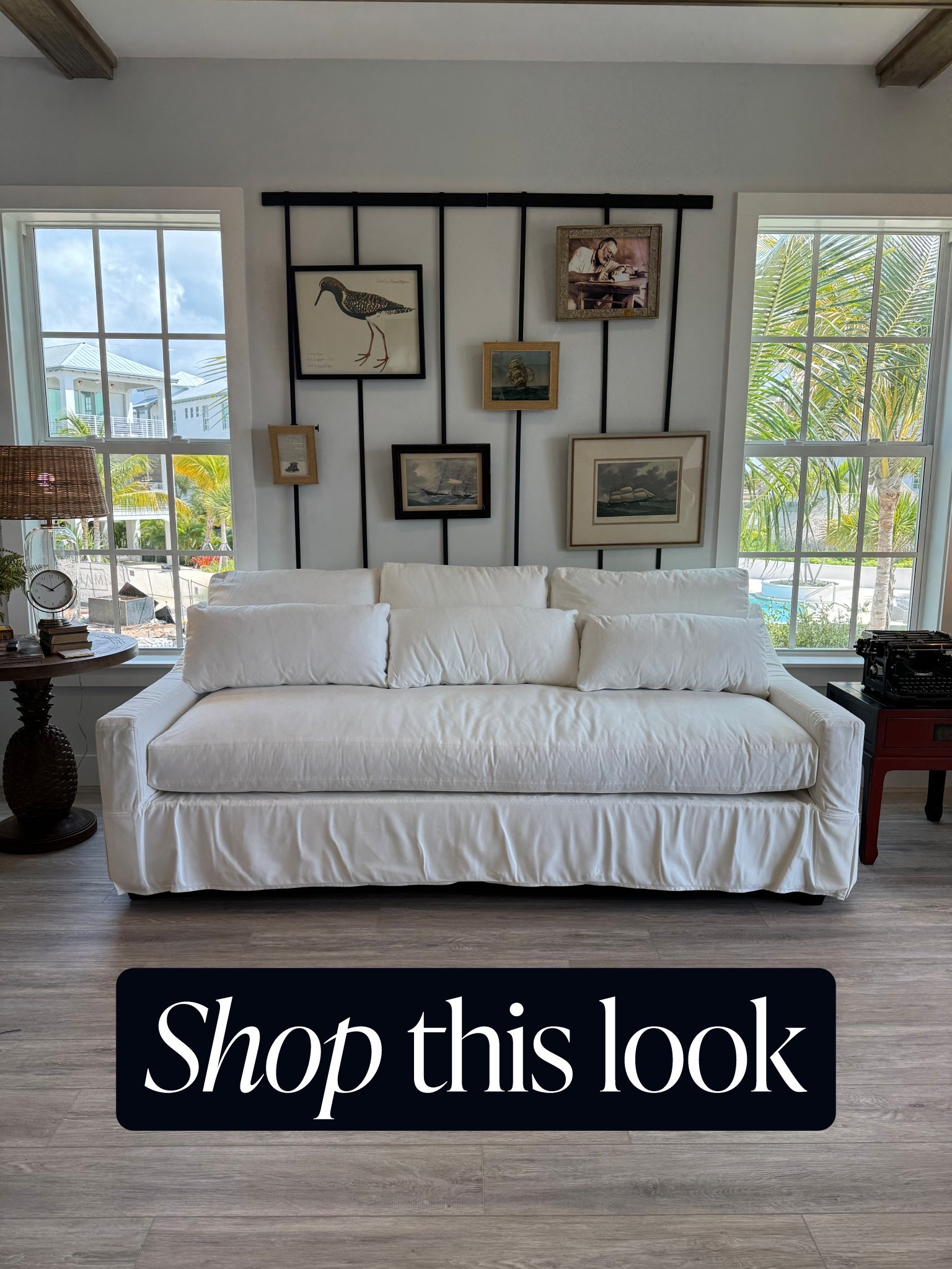 The movers literally just dropped off this sleeper sofa so the wrinkles haven’t had time to steam out, but I LOVE the look of this slipcovered, relaxed linen sofa.

It comes in a variety of lengths, has comfy deep seating and ilwas the perfect choice for this beach house project!

#LTKHome #LTKSaleAlert