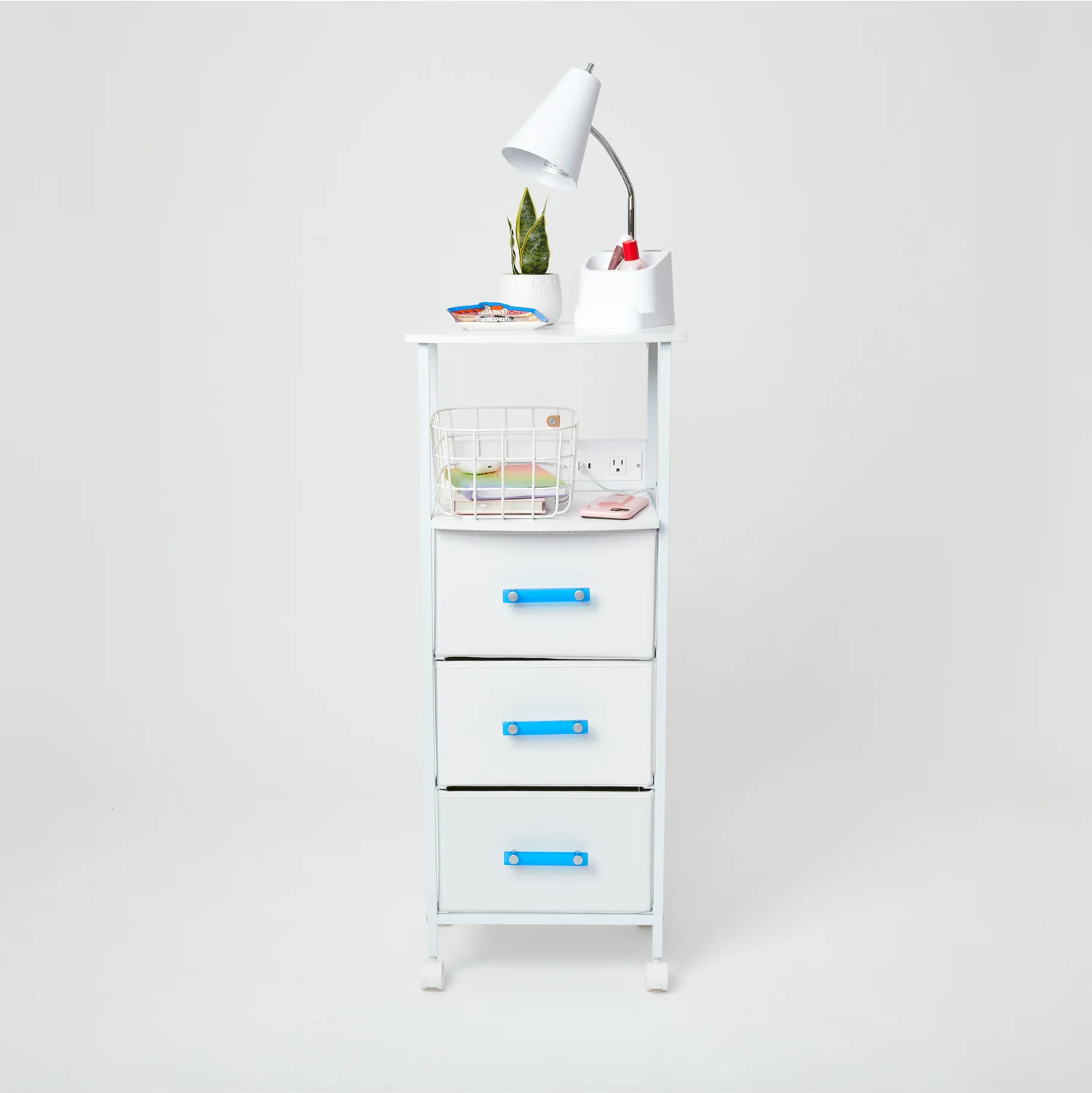 Sutton Charging 3-Drawer Cart on Wheels | Dorm Essentials - Dormify | Dormify