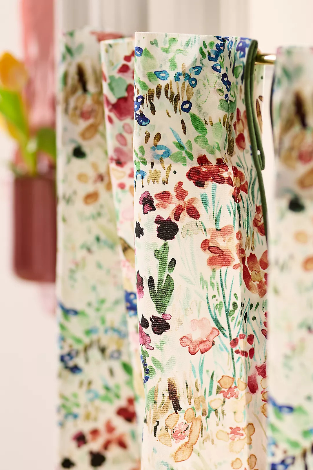 @nestingwithgrace Cotton Floral Printed Cafe Curtains, Set of 2 | Anthropologie (US)