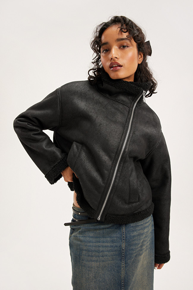 Stand collar aviator jacket | Monki