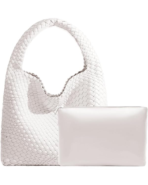Women Vegan Leather Hand-Woven Tote Handbag Fashion Shoulder Top-handle Bag All-Match Underarm Ba... | Amazon (US)