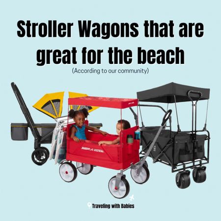 The key here my friends are the wheels. Wide wheels that have the ability to lock into a straight position (instead of a swivel) will be so helpful for you when lugging those babies onto the beach 🏖️ 

#LTKtravel #LTKkids #LTKSeasonal