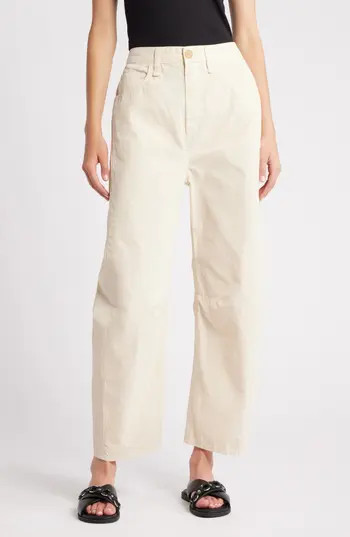 rag & bone Charlie High Waist Barrel Leg Pants in Ivory at Nordstrom Rack, Size 8 | Nordstrom Rack