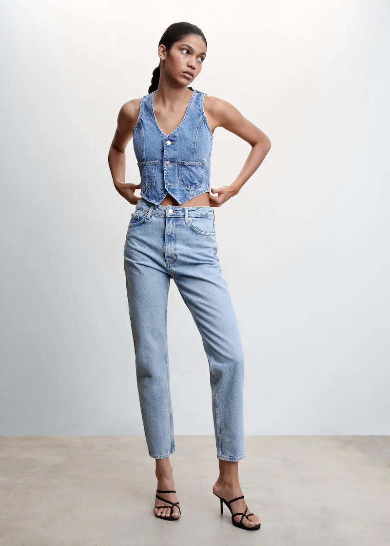 Jean mom taille haute -  Femme | Mango France | MANGO (FR)