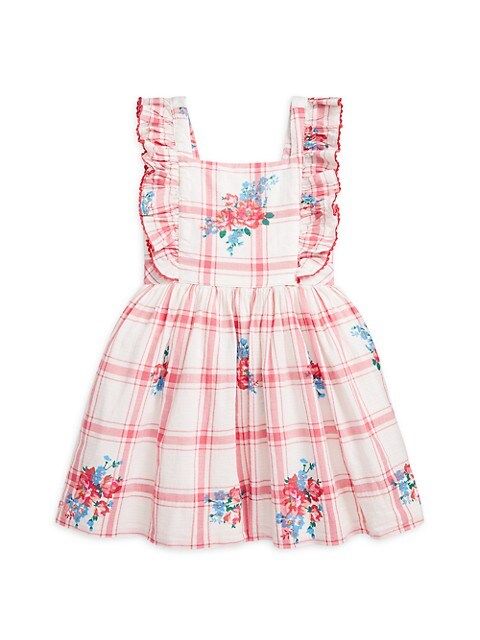 Little Girl's & Girl's Plaid & Floral Cotton Dobby Dress | Saks Fifth Avenue