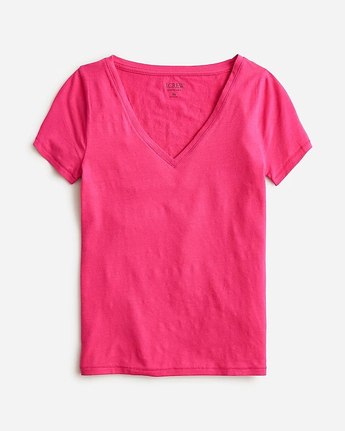 V-neck T-shirt in stretch linen | J.Crew US