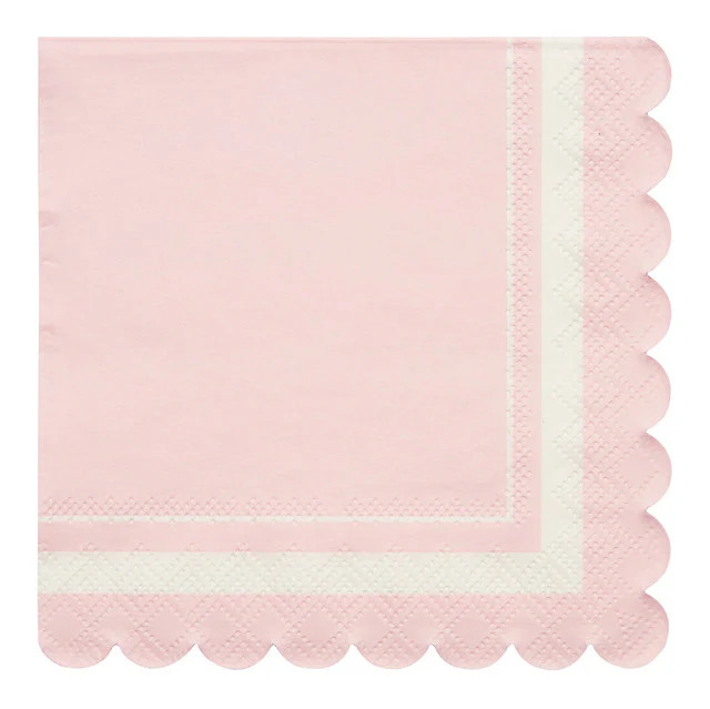 Cocktail Napkin Scalloped Edge Blush/20 pkg | Sophistiplate