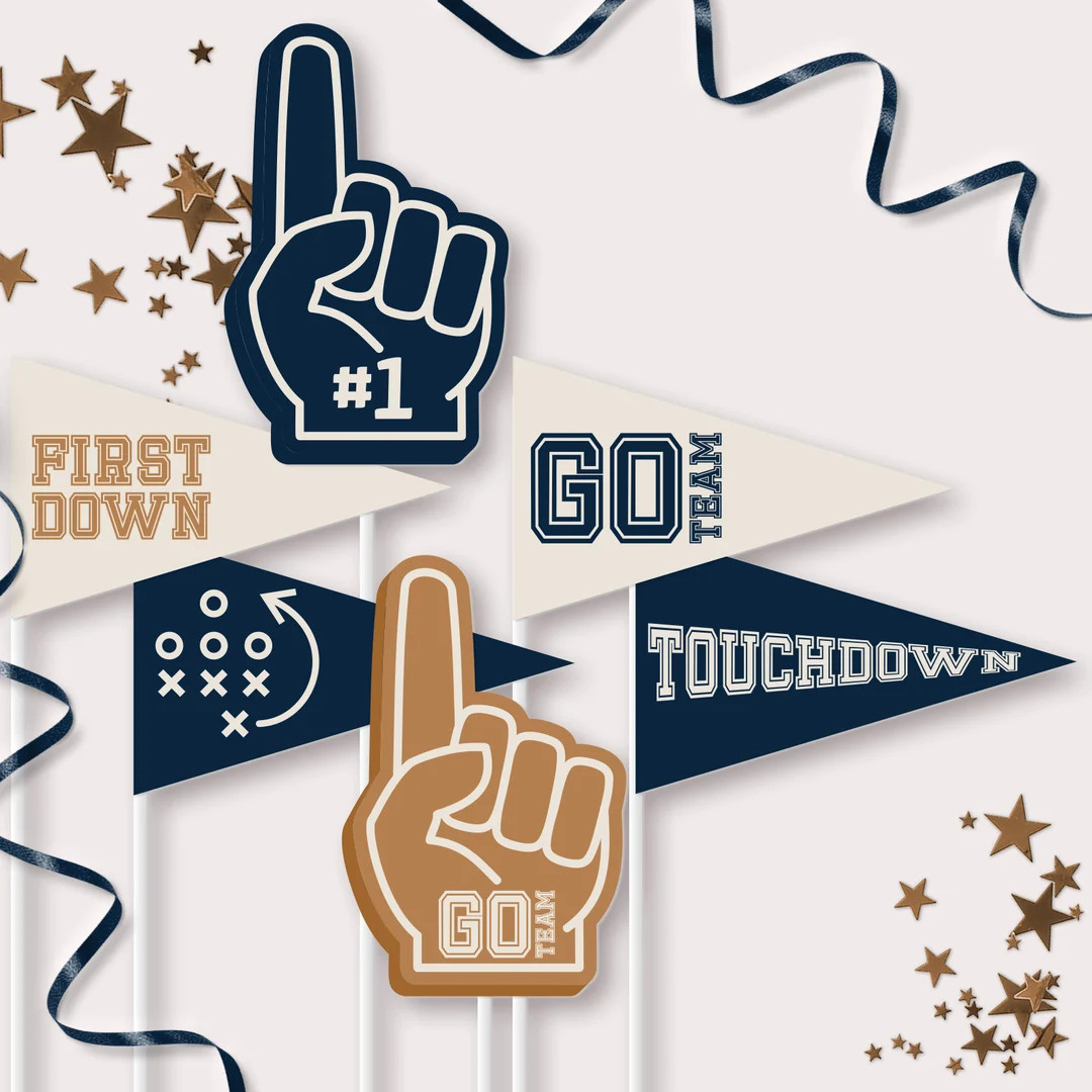 Football Pennant Flags - Printable Go Sports Team Birthday Party Centrepiece Decor - First Year D... | Etsy (US)