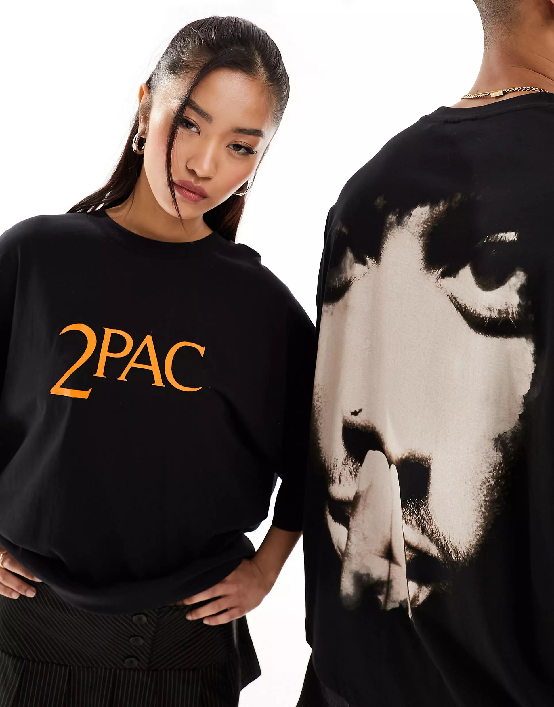 ASOS DESIGN unisex oversized graphic license tee in black with Tupac face print | ASOS | ASOS (Global)