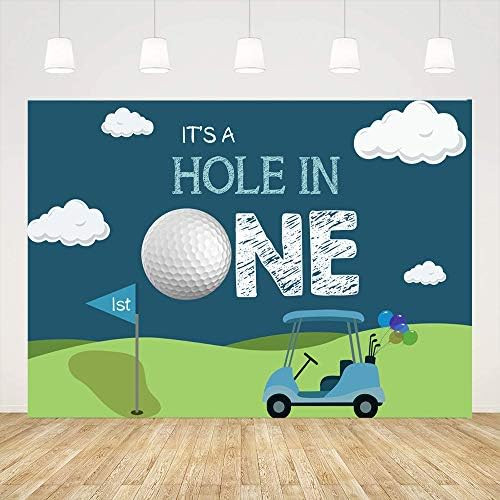 Ticuenicoa Hole in One 1st Birthday Photography Backdrop for Parties Blue Sky White Clouds Grass ... | Amazon (US)
