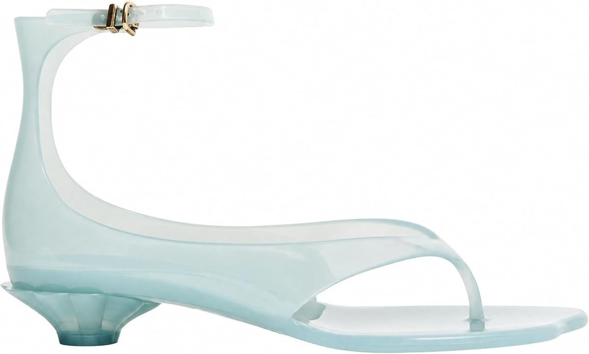 Jelly Thong Sandals for Women Square Open Toe Clear 1 Inch Kitten Heel Flip Flops Summer Beach Va... | Amazon (US)