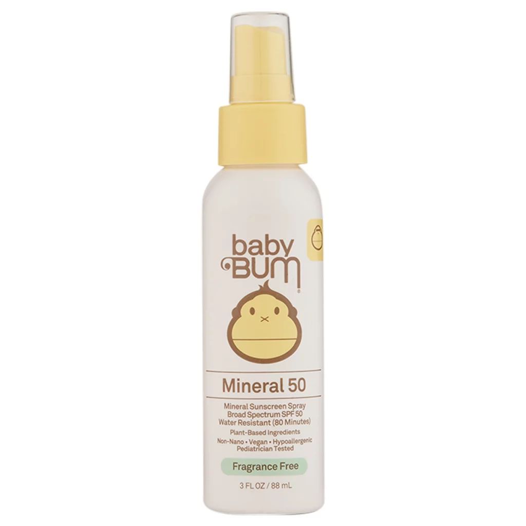 Sun Bum Baby Bum SPF 50 Mineral Sunscreen Spray Fragrance Free 3 oz / 88 ml | Walmart (US)