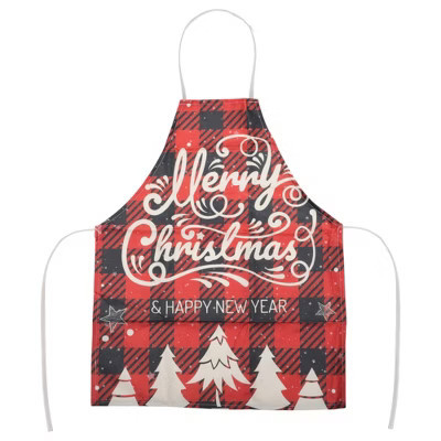 Unique Bargains Christmas Aprons Linen Red Black Beige 21.65"x26.77" 1 Pcs Type A12 | Target