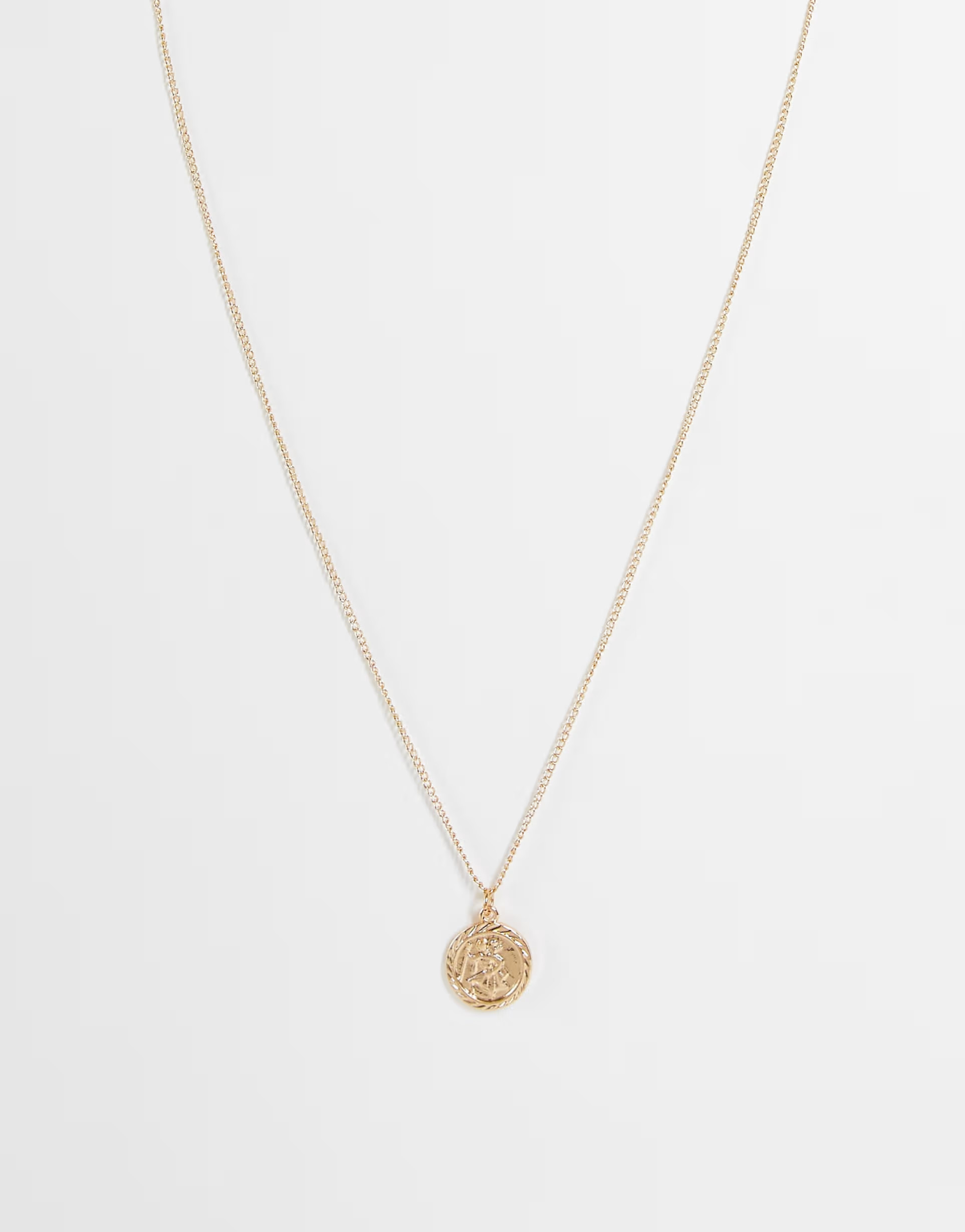 Reclaimed Vintage inspired St Christopher necklace in gold exclusive at ASOS | ASOS (Global)