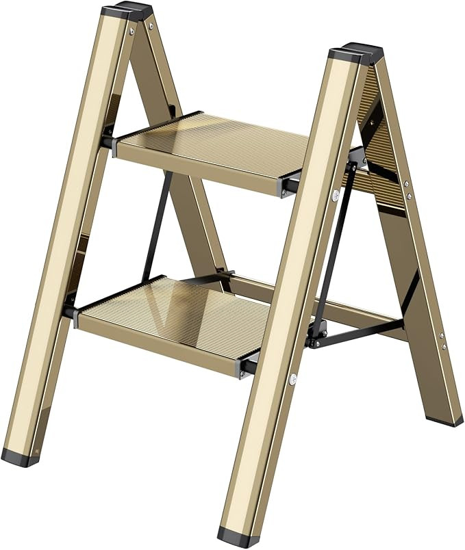 2 Step Ladder, Folding Step Stool with Wide Anti-Slip Pedal, Aluminum Lightweight Portable Step S... | Amazon (US)