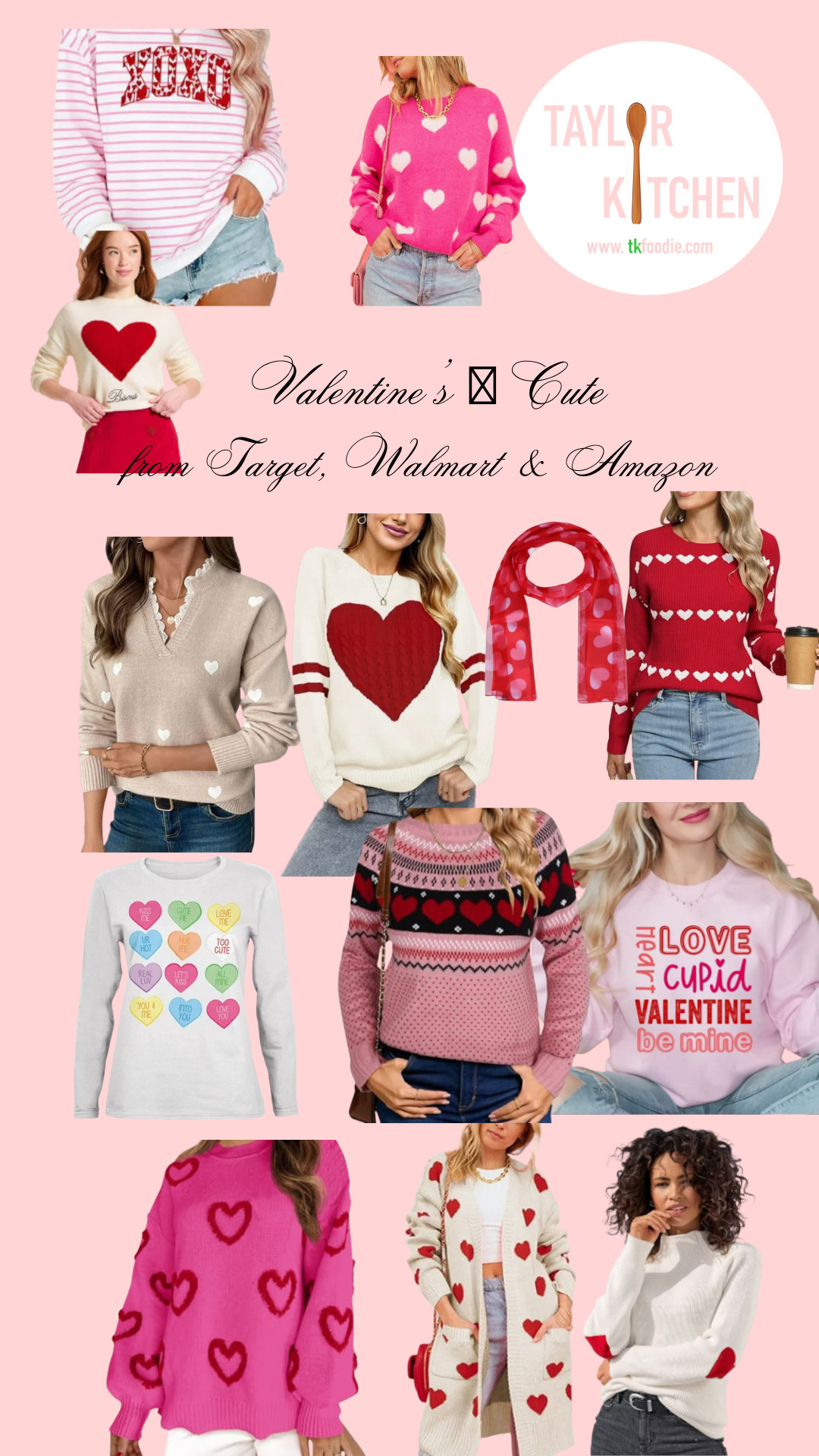 Want a cute Valentine's sweater, or PJS, or simply a festive scarf for the "love" holiday?  🩷 Check some of my favorites out here on my LTK & they're all from ether Walmart, Target or Amazon. 😊 

 #LTKootd #LTKFindsUnder50