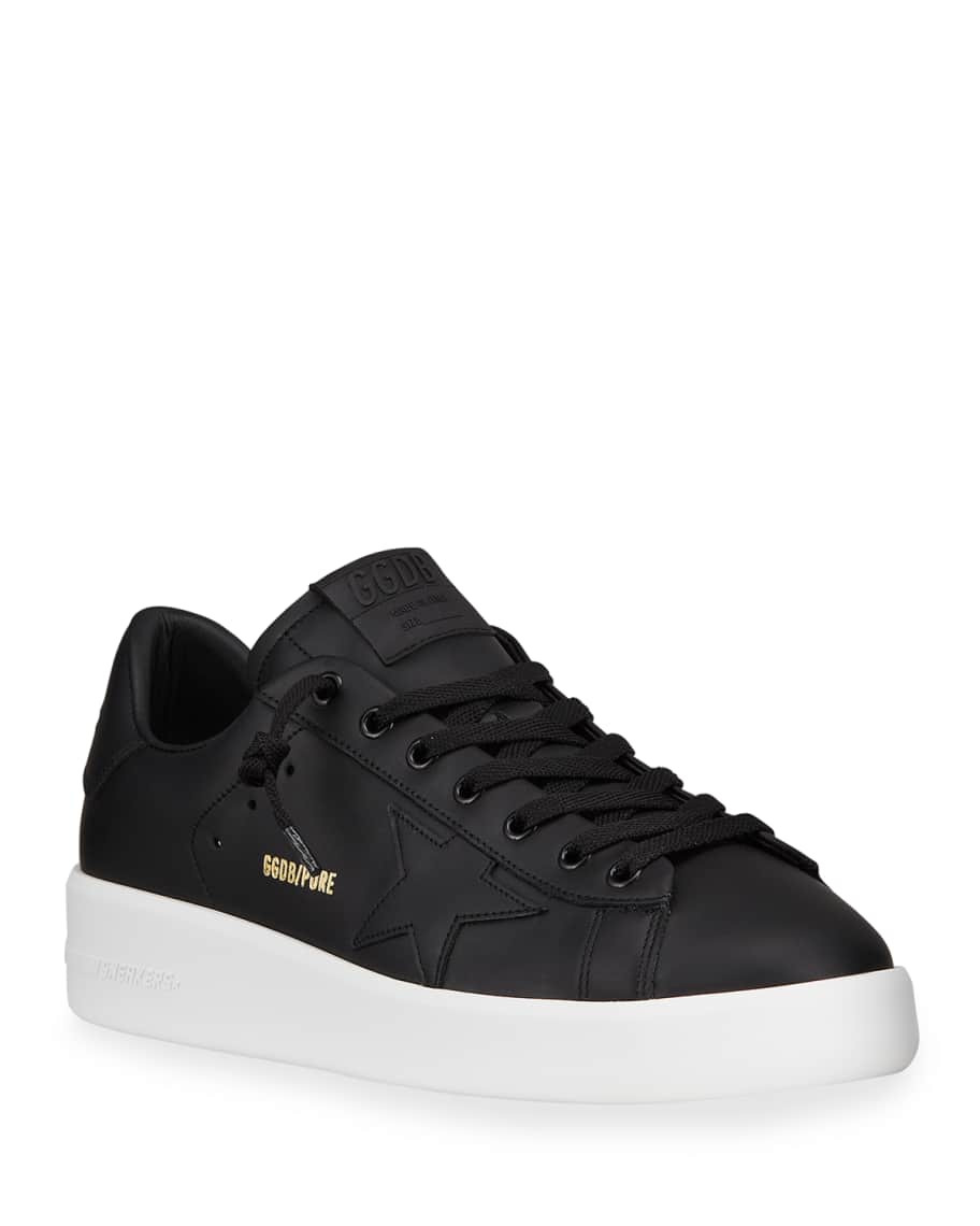 Golden Goose Men's Pure Star Leather Sneakers | Neiman Marcus