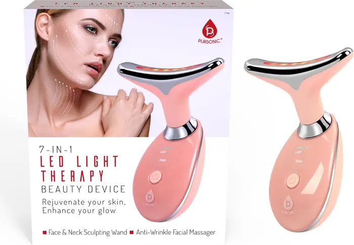 7-in-1 LED Light Therapy Beauty Device - Red Light Therapy Face & Neck Sculpting Wand | Nordstrom